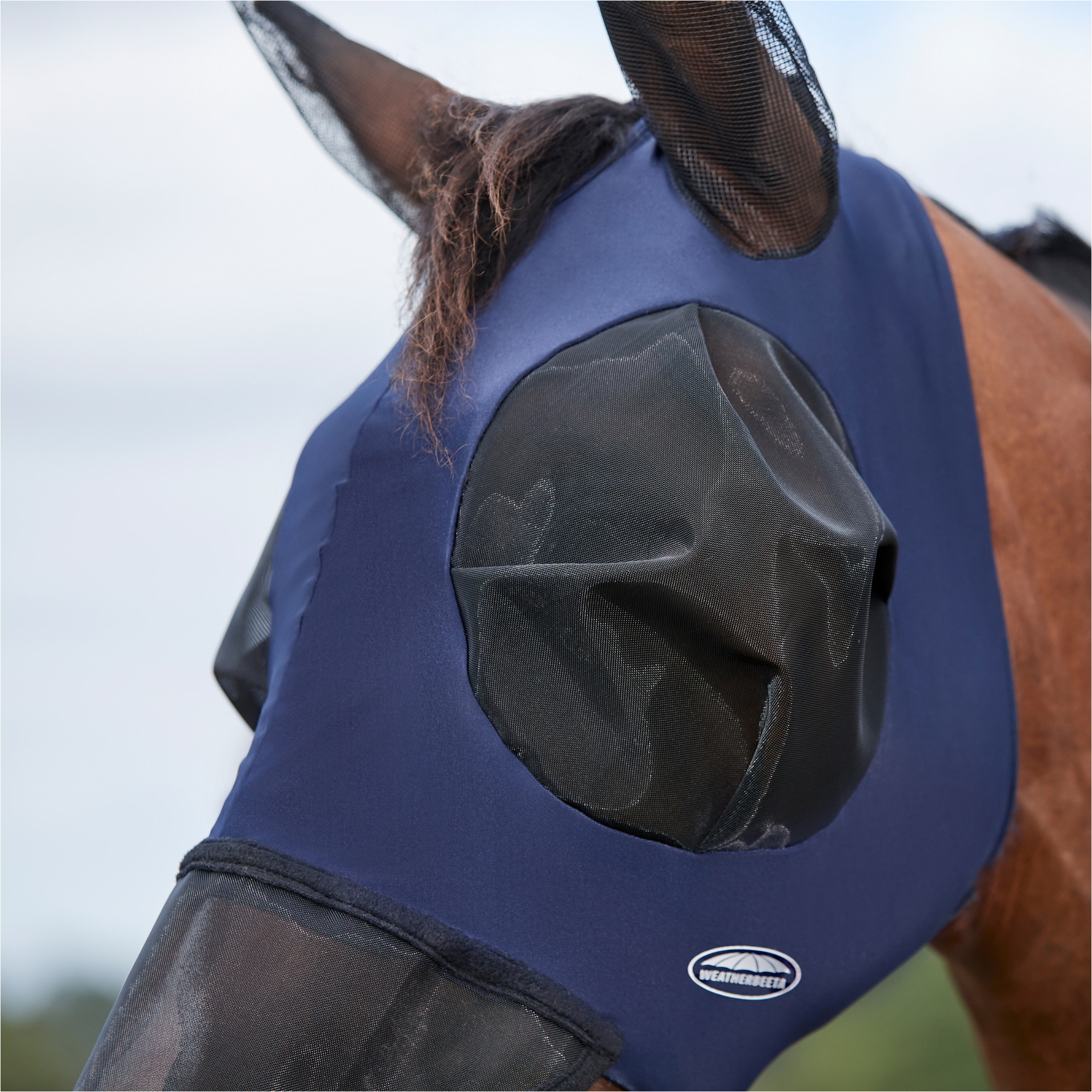 2025 Weatherbeeta Comfitec Luxe Bug Eye Saver With Ears And Nose 1018289 - Navy